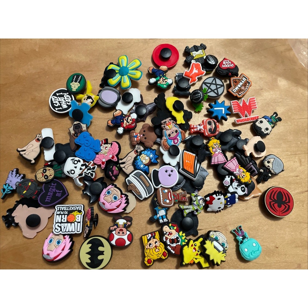 CROC Charms  75+ Huge Lot Hello Kitty Batman Spiderman Pokémon Dogs Nintendo!